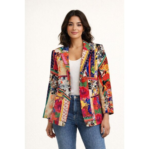 INC Jackets & Blazers - 🌸 INC Multicolor Patchwork Floral Blazer Statement Jacket M 🌸